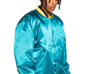 Chaqueta Bomber Deportiva Unisex de Alta Calidad en Poliéster/Seda con Letras Universitarias en la Parte Delantera para Hombre - Product Image 3