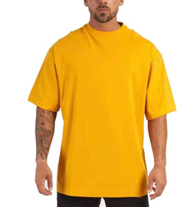 เสื้อยืดขนาดใหญ่สำหรับผู้ชายเสื้อยืดแฟชั่นสำหรับผู้ชายชุดออกกำลังกายฟิตเนสผ้าคอตตอน5% 95% ขนาดใหญ่ - Product Image 2