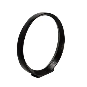 Conjunto de escultura circular de metal doble Negro Grande - Product Image 3