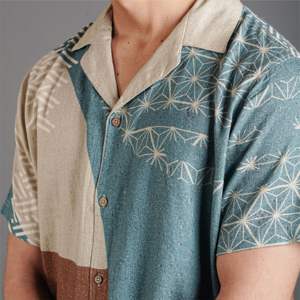 Chemise en lin à col cubain pour hommes classiques et élégants Tenues décontractées d'été et vêtements de vacances à la plage Taille 6XL Tissu en soie de flanelle - Product Image 3