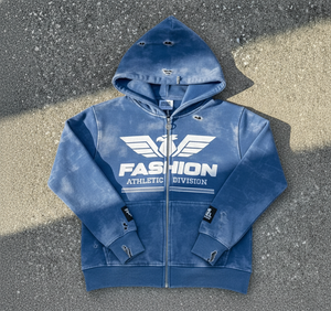 Sweat à capuche à fermeture éclair surdimensionné pour hommes, sérigraphié en détresse, poids lourd de 500 g/m² 100% coton, vente en gros sur mesure pour l'hiver - Product Image 5