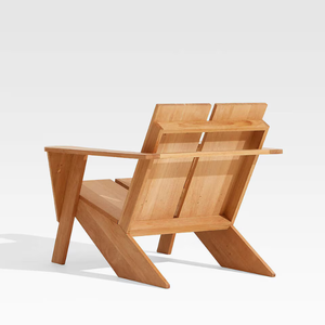 Modern Solid <b>Teak</b> Outdoor Lounge <b>Chair</b> with Unique Geometric Design - Product Image 4
