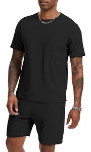 Vêtements de sport en bambou personnalisés de haute qualité pour hommes Hauts décontractés d'été écologiques et ensembles de vêtements de sport pour la course à pied - Product Image 4