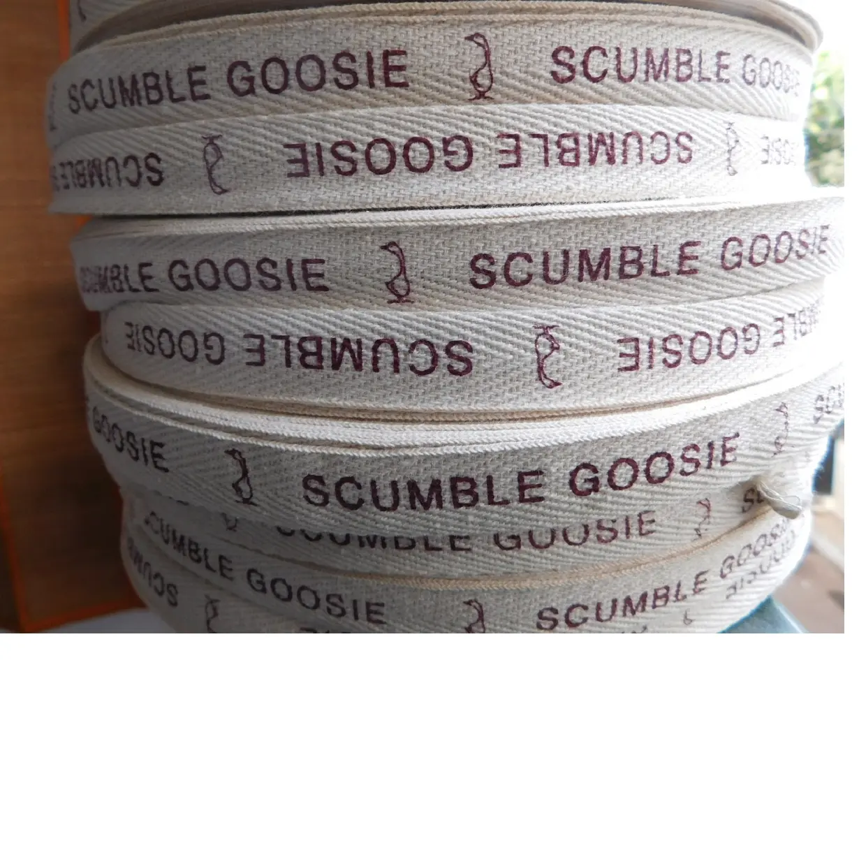 custom made logo printed cotton tapes available from size 0.5 inch to 3 inches ideal for use in gift wrapping and bag handles