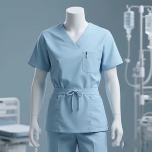 La mejor calidad de algodón suave cómodo Hospital uniformes de enfermería Scrub Set media manga patrón - Product Image 3