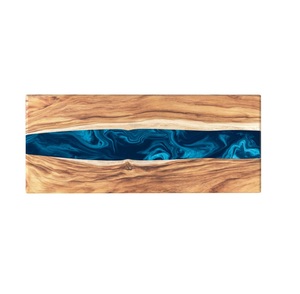 Plateau de service en bois de résine époxy forme rectangulaire maison et hôtel servant des fruits plateau de vaisselle de table de nourriture conception personnalisée - Product Image 5