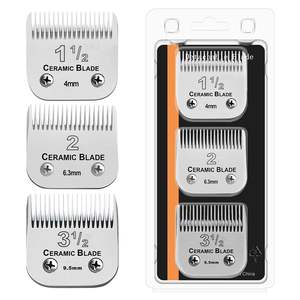 Juego Profesional de 3 Cuchillas de Cerámica Desmontables de 3/8 y 5/32 Pulgadas de Longitud de Corte, Repuesto Compatible con Recortadoras de Cabello - Product Image 1