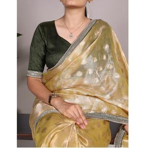 Premium <b>Tissue</b> Silk Saree Traditional Handloom Design Elegant Look Ideal For <b>Wedding</b> Functions By Export - Product Image 1