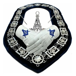Tablier de maître de loge bleu avec broderie à la main en fils d'or et d'argent, Régalia maçonnique personnalisée 3D, Officier Junior Warden, broderie à la main - Product Image 6