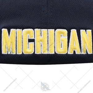 Tùy Chỉnh Bán Buôn Nhu Cầu Cao Người Đàn Ông Của Hải Quân Đại Học Của Michigan Wolverines Chất Lượng Tốt Nhất Phản Xạ Logo Flex Hat - Product Image 5