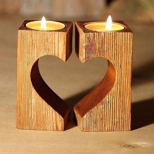 Porte-bougie décoratif en bois pour décoration de mariage, fêtes de mariage, événements - Product Image 2