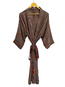 ชุดเดรสสำหรับเจ้าสาวเสื้อคลุมส่าหรีสไตล์อินเดียเสื้อคลุมสำหรับเป็นของขวัญชุดปาร์ตี้ชายหาดชุดกิโมโนผ้าไหมส่าหรีพิมพ์ลายอินเดีย - Product Image 2