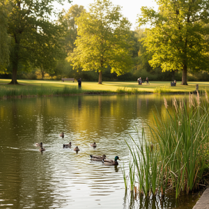 T-shirt à manches longues avec motif canards dans le parc, idéal pour les amateurs d'observation des canards, gilet de pêche - Product Image 3