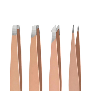 Ensemble de 4 pinces à épiler en acier inoxydable, professionnelles, à pointe inclinée, plate et angulaire, kit de pinces à épiler - Product Image 2