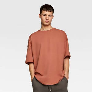 T-shirt pour homme de haute qualité, en coton à grammage élevé, très doux, surdimensionné, lourd, tissu épais, sans marque, personnalisé, sur mesure - Product Image 2