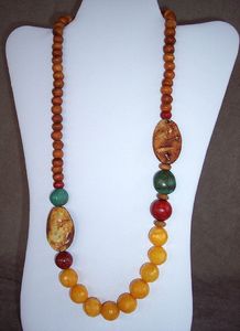 Collier de perles en résine de style vintage personnalisable OEM en forme de boule et chaîne de corde de différentes couleurs - Product Image 4