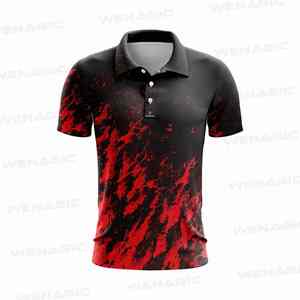 Camisas de Hombre de Talla Grande, Transpirables, Tejidas, 100% Poliéster, de Secado Rápido, Antiarrugas, de Manga Corta, Estilo Casual Elegante - Product Image 2