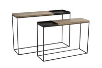 Nouvelle arrivée, meubles élégants à usage domestique, table console, design unique avec finition or et noir mat pour le salon et la chambre à coucher