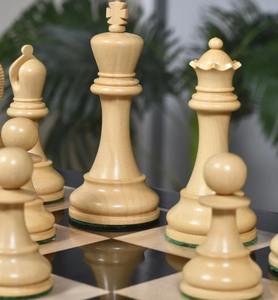 Pièces d'échecs Premium Elgin Marble Knight Staunton, roi de 4 pouces, bois d'ébène, bois de buis, lestées, au meilleur prix - Product Image 2