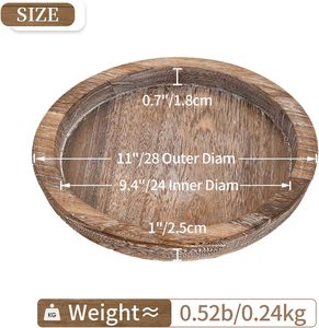Bandeja DE SERVICIO DE MADERA hecha a mano de primera calidad con logotipo personalizado disponible a precio mayorista con pulido natural y asas de metal - Product Image 3