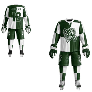 Jersey de hockey sobre hielo sublimado reversible de equipo de doble cara juvenil bordado profesional personalizable - Product Image 3