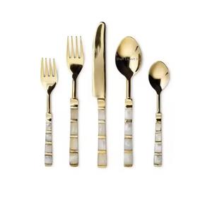 Ensemble de couverts en argent en acier inoxydable New Look avec poignée en nacre pour table à manger ensemble de couverts alimentaires - Product Image 4