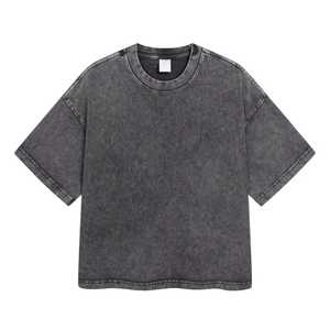 100% Cotton Summer Vintage High Street Style Breathable Quick Dry Regular Fit Canvas <b>Men's</b> <b>T</b>-<b>Shirt</b> Stone Wash 2025 - Product Image 5