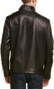 Chaqueta de Motociclista de Cuero Liso para Hombre - Product Image 2