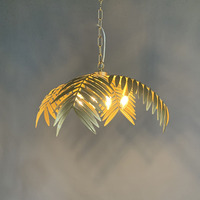 Lustre en feuille d'or métallique LED Luminaire de plafond de luxe pour la maison Salle à manger Lampes suspendues et lampes pendantes