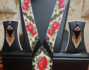 แฟชั่นโบฮีเมียนทาวทำด้วยมือลูกปัดแก้วสีสันสดใสสร้อยคอและต่างหูเครื่องประดับผู้หญิงทันสมัย zh Trader - Product Image 6