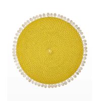 Ensemble coloré de napperon en rotin mélange coquillage gros forme ronde napperon tissé par des artisans du Vietnam