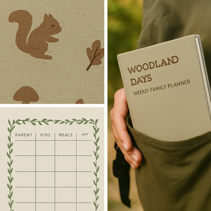लैब्सन वुडलैंड थीम साप्ताहिक परिवार प्लानर के साथ साप्ताहिक परिवार प्लानर गिर जाता है - Product Image 2