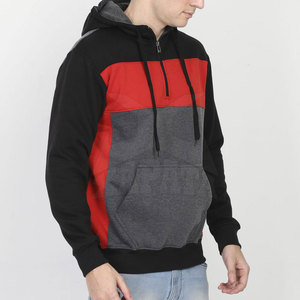 <b>Men's</b> Plus Size Half Zip Hoodies 100% Cotton Breathable Windproof <b>Winter</b> Casual Style Designed Pakistan Made Latest Design - Product Image 4
