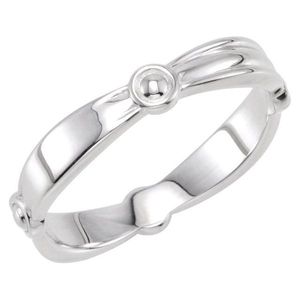 Stuller Romantic Fashionable 14KY Gold Plated Inlay <b>Ring</b> 50927:1002P Stackable Number Shape Trendy Wedding <b>Ring</b> with 18K Plating - Product Image 1