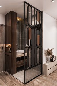 Cloison murale en métal au design vintage de grand format pour l'entrée diviseur de foyer dans les intérieurs de maison à thème palatial - Product Image 4