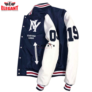 OEM Customized Logo <b>Leather</b> Sleeve Varsity Jackets Best Selling Highest Quality Street Wear Men Varsity Jackets - Product Image 6
