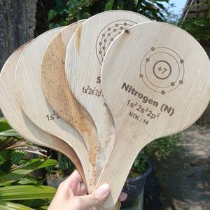 พัดใบปาล์มเวียดนามแบบขายส่ง ของตกแต่ง ของขวัญ สลักโลโก้บนพัด ลายดอกบัวสีน้ำเงิน ปี 2024 คุณอมีเลีย +84855014447 - Product Image 2