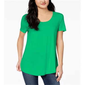 T-shirt da donna Maison Jules XS/X-Small con scollo rotondo, 100% cotone jersey traspirante, con decorazioni a diamante e pieghe, vestibilità aderente - Product Image 1