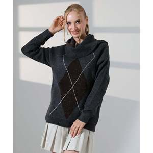 เสื้อสเวตเตอร์คอวีลายแจ็คการ์ด - สีแอนทราไซต์ - Product Image 3