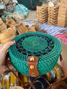 Venta al por mayor de bolsos de hombro de mimbre natural de Vietnam, bolso de playa de paja para mujer, bolso de mimbre de alta calidad para exportación - Product Image 6