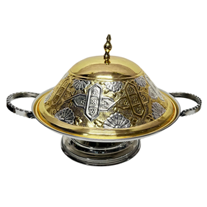 Ollas Khajoor Vintage de Latón de Alta Calidad con Grabado y Acabado Pulido para el Hogar y Restaurantes, Utensilios de Cocina, Olla para Dátiles Árabes - Product Image 5