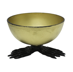 Cuenco redondo de aluminio decorativo para Halloween con soporte de color latón hecho a mano para decoración de mesa hecho a mano - Product Image 1