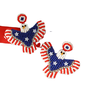 Pendientes de Diseño de Águila Hechos a Mano con Cuentas de Semillas de Alta Calidad, Aceptan Diseño Personalizado, Pendientes de Cuentas Ligeros - Product Image 1