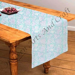 Chemin de Table en Coton Tissé à la Main, Technique d'Impression de Bloc pour Événements de Mariage, Décoration Intérieure, Usage Extérieur - Product Image 2