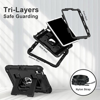Darbeye Dayanıklı Katlanabilir Standlı Kalem Tutucu PC Silikon Ağır Hizmet Tipi Tablet Kılıfı iPad Mini 7 2024 Mini 6 2021 8.3 İnç Toptan