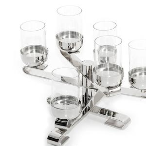 Silver Color Stainless Steel Nickel Candle <b>Holder</b> Handmade 6 Arms Candle <b>Holder</b> For Indoor And Outdoor Usage - Product Image 6