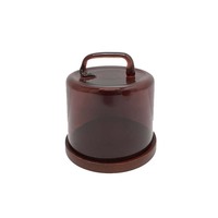 Support à gâteau en métal et bois à 2 niveaux pour mariage et anniversaire Finition naturelle et couleur noire Forme ronde pour la décoration de fêtes à la maison