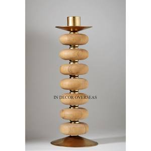 Portavelas decorativo de boda con aspecto atractivo hecho de madera de la mejor calidad y Metal chapado en oro de diseñador de arte creativo moderno - Product Image 1