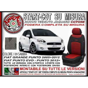Rivexttauto <span class=keywords><strong>Fiat</strong></span> Grande <span class=keywords><strong>Punto</strong></span>/EVO coprisedili auto Modulare rivestimento posteriore Color sabbia - Product Image 1