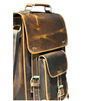 Echtes Leder Maßgefertigte Reißverschluss-Umhängetasche Geometrisch National Bohemian Vintage Luxus Leichtgewicht Herren Frühjahrstasche